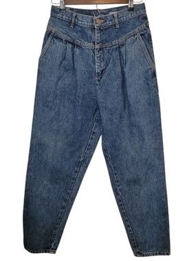 Vintage Bill Blass High Rise Pleated Tapered Jeans Size 10 Mom Denim USA 80s 90s